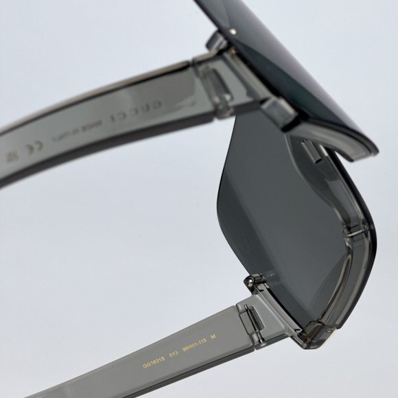 NEW Gucci GG1631S 013 Transparent Grey Multilayer Silver Shield Unisex Sunglasse - Picture 10 of 11